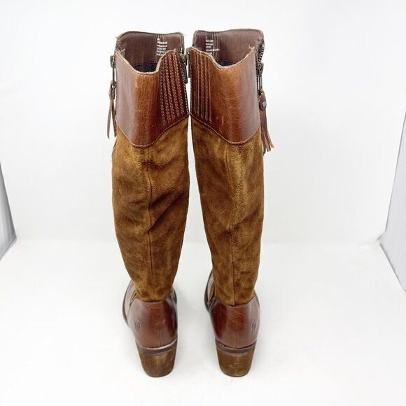 Born Two Toned Leather Zip Calf Boots NEW Size 6 - Picture 5 of 9